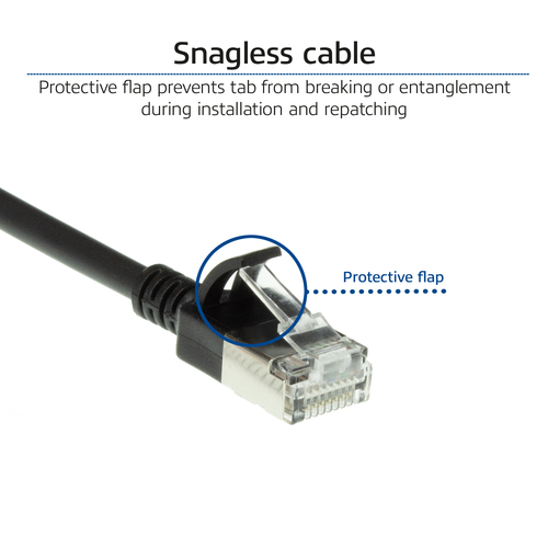 ACT Connectivity LSZH U/FTP CAT6A datacenter slimline patchkabel snagless met RJ45 connectoren, afbeelding 5