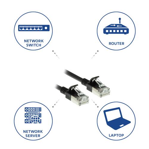 ACT Connectivity LSZH U/FTP CAT6A datacenter slimline patchkabel snagless met RJ45 connectoren, afbeelding 6