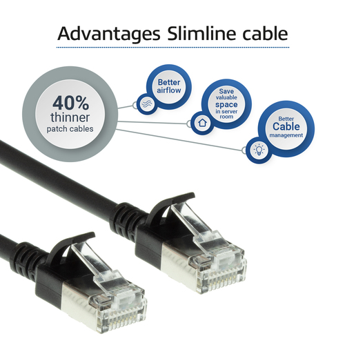 ACT Connectivity LSZH U/FTP CAT6A datacenter slimline patchkabel snagless met RJ45 connectoren, afbeelding 4