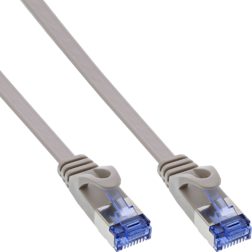Product image: InLine Flat patch cable, U/FTP, Cat.6A, grey, 1m