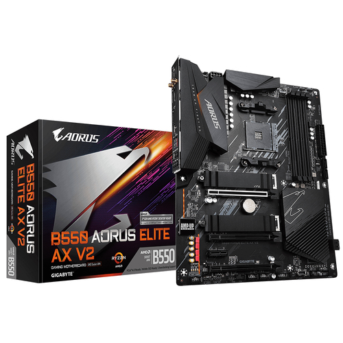 Tarjeta Madre Gigabyte B550 AORUS ELITE AX V2 4xDDR4 128GB 4733Mhz 1xHDMI 1xDP PCIe 40 M2 S AM4 Ryzen Wi Fi 6 ATX B550 AORUS ELITE AX V2 - B550 AORUS ELITE AX V2