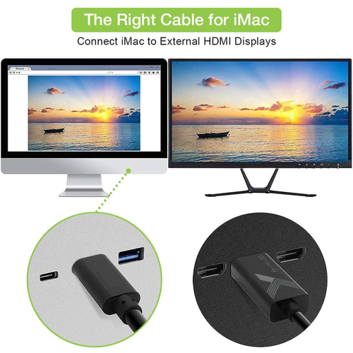 Techly USB Type C ST auf HDMI 2.0 4K, 2m, zwart, afbeelding 3