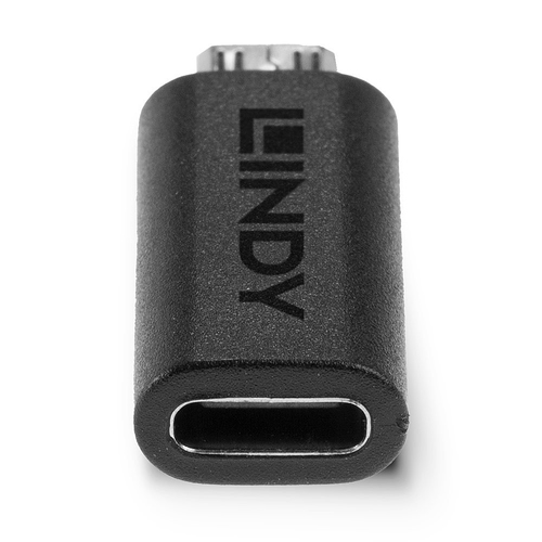 Lindy 41903 tussenstuk voor kabels USB Type C USB Type Micro-B Zwart, afbeelding 3