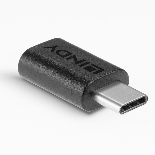Lindy 41893 tussenstuk voor kabels USB 3.2 Type C Zwart, afbeelding 2
