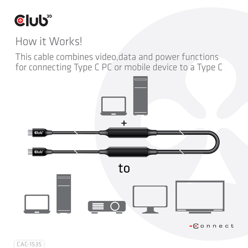 Club 3D Actieve USB-C 3.2 Gen 2 kabel, afbeelding 6