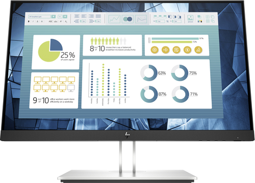 HP EliteDisplay E22 G4  IPS-LED 22Area Visible 21.5 1920x1080  Panel IPS 3 Lados Micro-edge 100 Vesa Montaje Con B300 Opcional 1 VGA 1 DisplayPort 1.2 1 HDMI 1.4 4 Puertos USB-A 3.2 Gen 1 Ajuste De Altura Pivot Rotate Fuente De Poder Interna Cable Incluido Consumo Tipico De 23W Cables HDMIDP USB B Certificación NOMEnergy Star TCO TUV Y Low Blue Hardware HP Eye Ease Wty 3yr Software HP Display Center Empaque 100 Reciclado. 9VH72AA - 9VH72AA