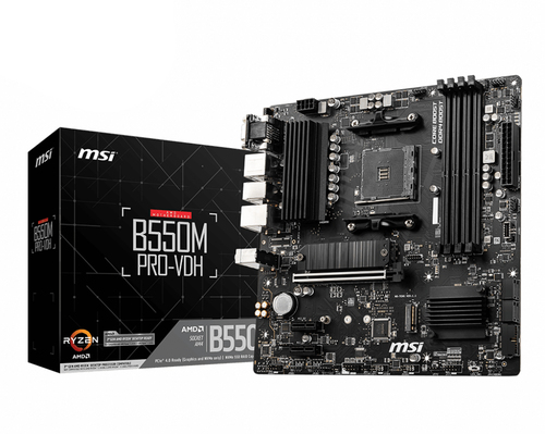 B550M PRO-VDH MB MSI B550M PRO MATX AM4 4DDR4 4400 MHZ 128GB HDMI VGA DP USB 32 GEN1 USB 20 B550M PRO VDH