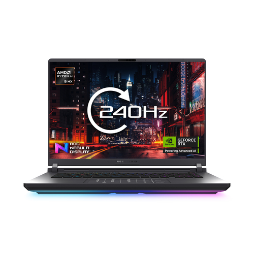 ASUS ROG Strix G16 G614FR-S5115W AMD Ryzen™ 9 9955HX3D Ноутбук 40,6 cm (16") WQXGA 32 GB DDR5-SDRAM 1 TB Твердотельный накопитель (SSD) NVIDIA GeForce RTX 5070 Ti Wi-Fi 6E (802.11ax) Windows 11 Home Черный, Зеленый, Серый