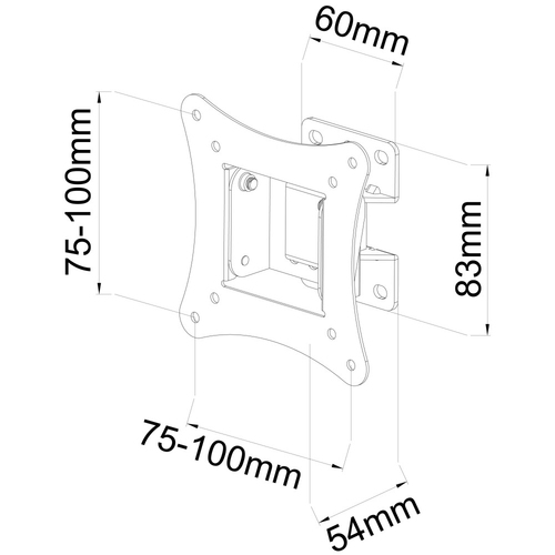 Techly wall mount neigbar voor LCD/LED TV 13-30" zwart, afbeelding 3