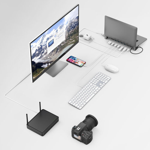 Hama 9in1-USB-C-dockingstation voor 4x USB-A, USB-C, HDMIO, LAN, SD, microSD USB Hub Grijs, afbeelding 4
