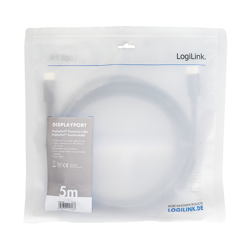 LogiLink CV0139 DisplayPort kabel 5 m Zwart, afbeelding 4