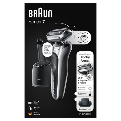 Braun Series 7 71-S7200cc Foil shaver Trimmer Black, Silver – image 9