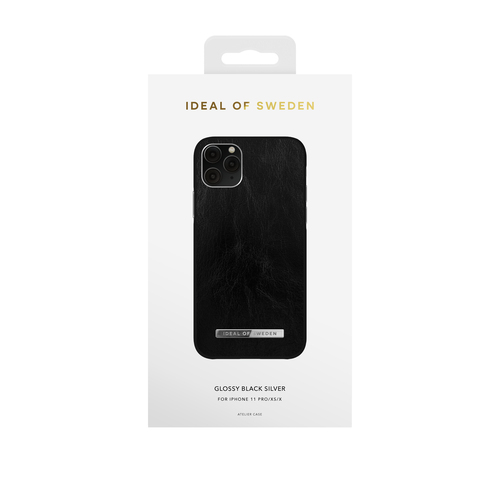 iDeal of Sweden Atelier Case iPhone 11P/XS/X Glossy Black Silvr