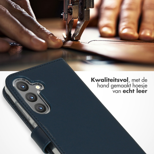 Selencia Echt Lederen Bookcase Samsung Galaxy S24 - Blauw, afbeelding 2