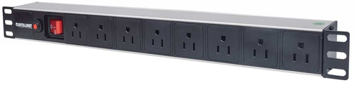 Intellinet Barra multicontacto con 8 salidas para montaje en 1U de rack de 19" - Tipo EU imagen 1