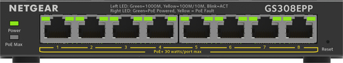 NETGEAR 8PT GE Plus Switch W/HI-PWR POE+