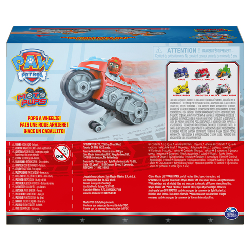 Forstyrret frø Picket Specs PAW Patrol , Moto Pups Zuma's Deluxe Pull Back Motorcycle Vehicle  with Wheelie Feature and Toy Figure Toy Vehicles (6060228)