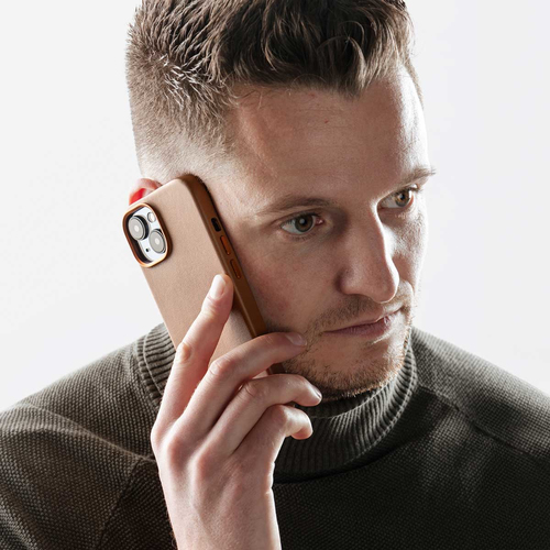 Accezz MagSafe Leather Backcover voor iPhone 16 Pro Telefoonhoesje Bruin, afbeelding 5