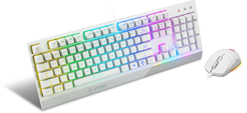 MSI VIGOR GK30 клавиатура Мышь входит в комплектацию Игровой USB QWERTY Международный американский стандарт Белый