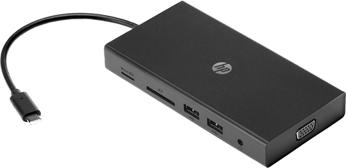 HP Travel USB-C Multi-port Hub EURO USB Hub Zwart, afbeelding 2