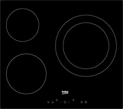 Beko HIC63402T hob Black Built-in Ceramic hob 3 zone(s)