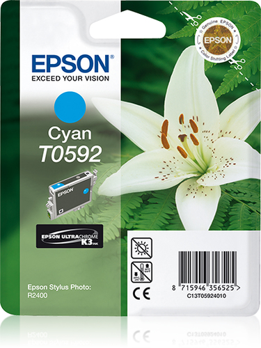 Original Epson T0592 Cyan Ink Cartridge - image 1