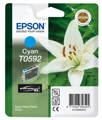 Original Epson T0592 Cyan Ink Cartridge - image 2