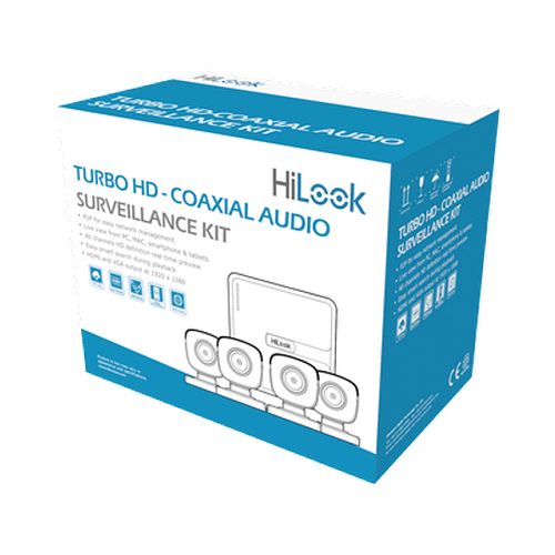 KIT DVR HILOOK BY HIKVISION 4 CANALES TURBOHD 1080P LITE  AUDIO POR COAXITRON 4 CAMARAS BULLET POLICARBONATO  CON MICROFONO INTEGRADO HILOOK UPC  - HL1080PS