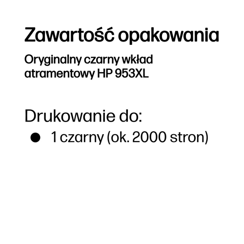 Oryginalny czarny wkład atramentowy HP 953XL