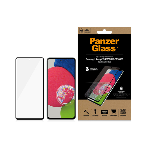 Panzerglass Samsung Galaxy A52/A52 5G Case Friendly Smartphone screenprotector Zwart, afbeelding 3