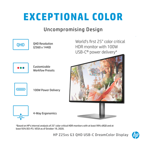 Specs HP Z25xs G3 Quad HD 63.5 cm (25 