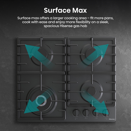 Hisense GM663BHF 60cm Gas Hob - Black – image 7