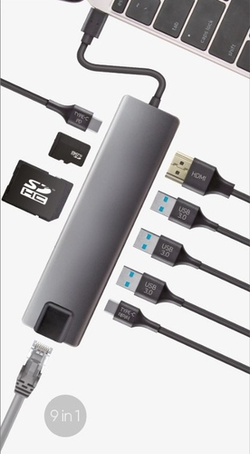 CoolBox HUB USB-C miniDOCK 9 en 1. Tecnología de conectividad: Alámbrico, Interfaz de host: USB 3.2 Gen 1 (3.1 Gen 1) Type