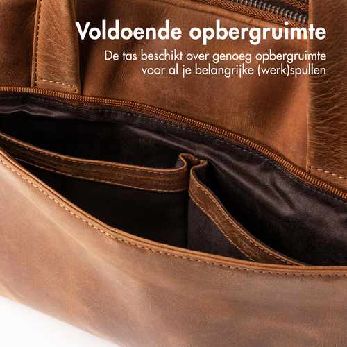 Accezz Leather Laptoptas 16 inch - Cognac, afbeelding 6