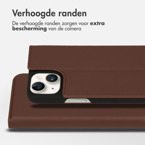 Accezz Premium Leather Slim Bookcase iPhone 14 - Bruin, afbeelding 3