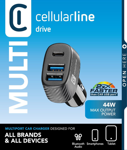 Cellularline 8018080440427 Смартфон, Универсальная Черный Прикуриватель Авто