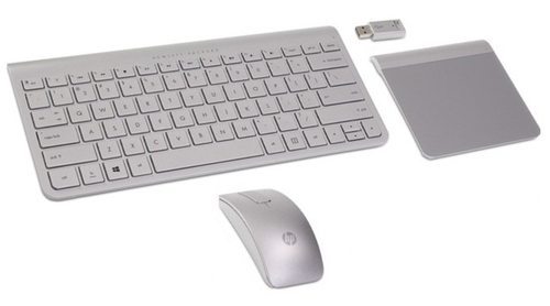 HP 694678-DX1 keyboard Mouse included RF Wireless QWERTZ German Silver