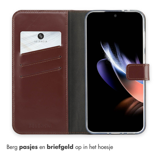 Selencia Echt Lederen Bookcase Samsung Galaxy A56 - Bruin, afbeelding 3