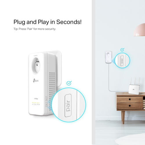 AV1300 Powerline Wi-Fi Single pack withAC PassThrough (BE version), afbeelding 7