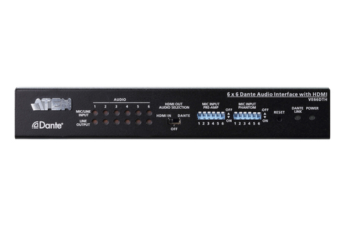ATEN 6 x 6 Dante Audio Interface with HDMI – image 3