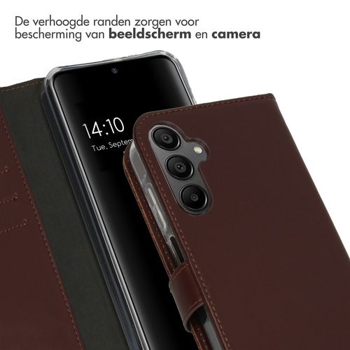 Selencia Echt Lederen Bookcase Samsung Galaxy A15 (5G/4G) - Bruin, afbeelding 4