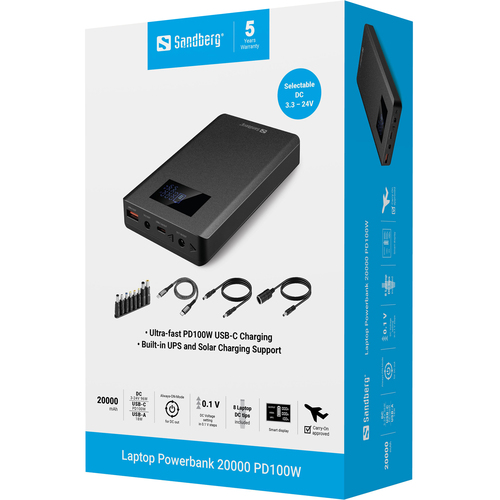 Sandberg Laptop Powerbank 20000 PD100W – image 9