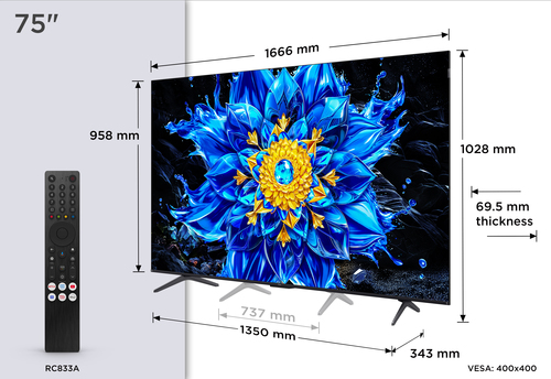 TCL QLED 75QLED810L (2026) - 75 inch - QLED TV, afbeelding 4