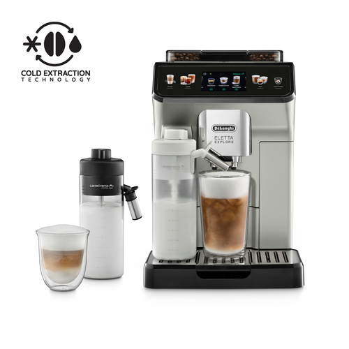Delonghi Eletta Explore Bean to Cup Machine with Cold Brew Titanium & Black - Titanium - image 1