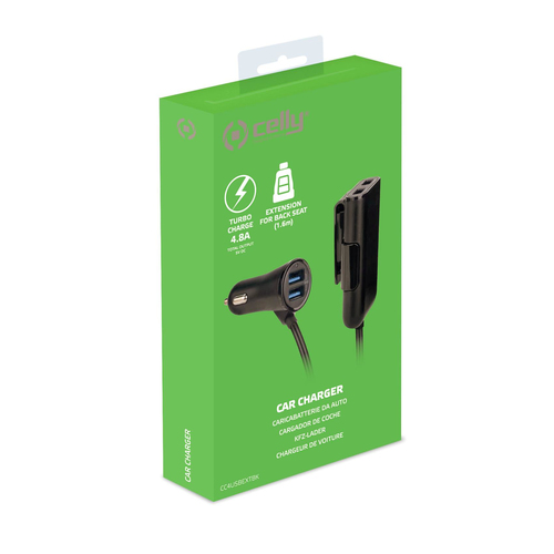 Celly Autolader 4 Usb-poorten 1,6m, afbeelding 3