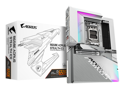 Gigabyte Aorus Stealth Ice B650 AM5 Motherboard, White - image 1