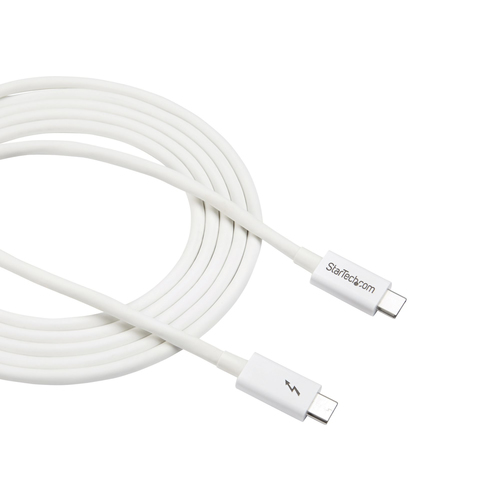 StarTech.com 6.6ft (2m) Thunderbolt 3 Cable, 20Gbps, 100W PD, 4K Video, Thunderbolt-Certified, Compatible w/ TB4/USB 3.2/DisplayPort Thunderbolt kabel 2m Hvid – billede 5