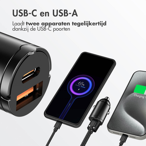 <div>Met de Accezz autolader laad je onderweg razendsnel je apparaten op. Dankzij de USB-C en USB-A poort en ondersteuning voor Power Delivery 3.0 en, afbeelding 3