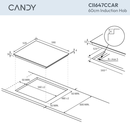 Candy Idea CII647CCAR Black Built-in – image 9