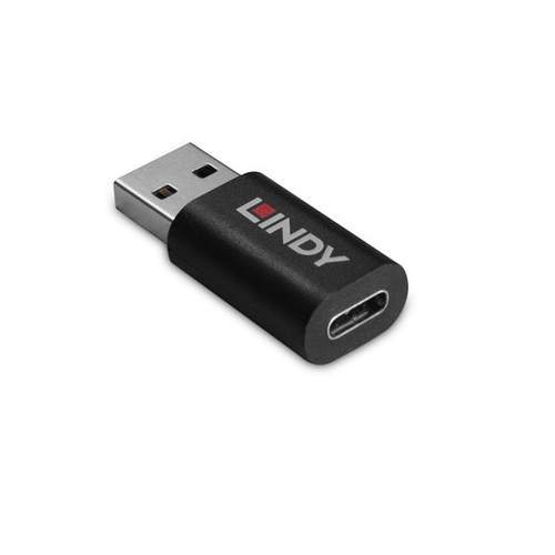 Lindy 71264 tussenstuk voor kabels USB Type A USB Type C Zwart, afbeelding 2